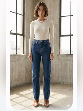 Reformation High-Rise Straight Leg Jeans - Blue 099